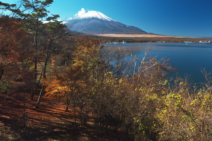 山中湖夕焼けの渚　展望台より