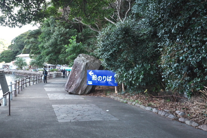 遊歩道の岩