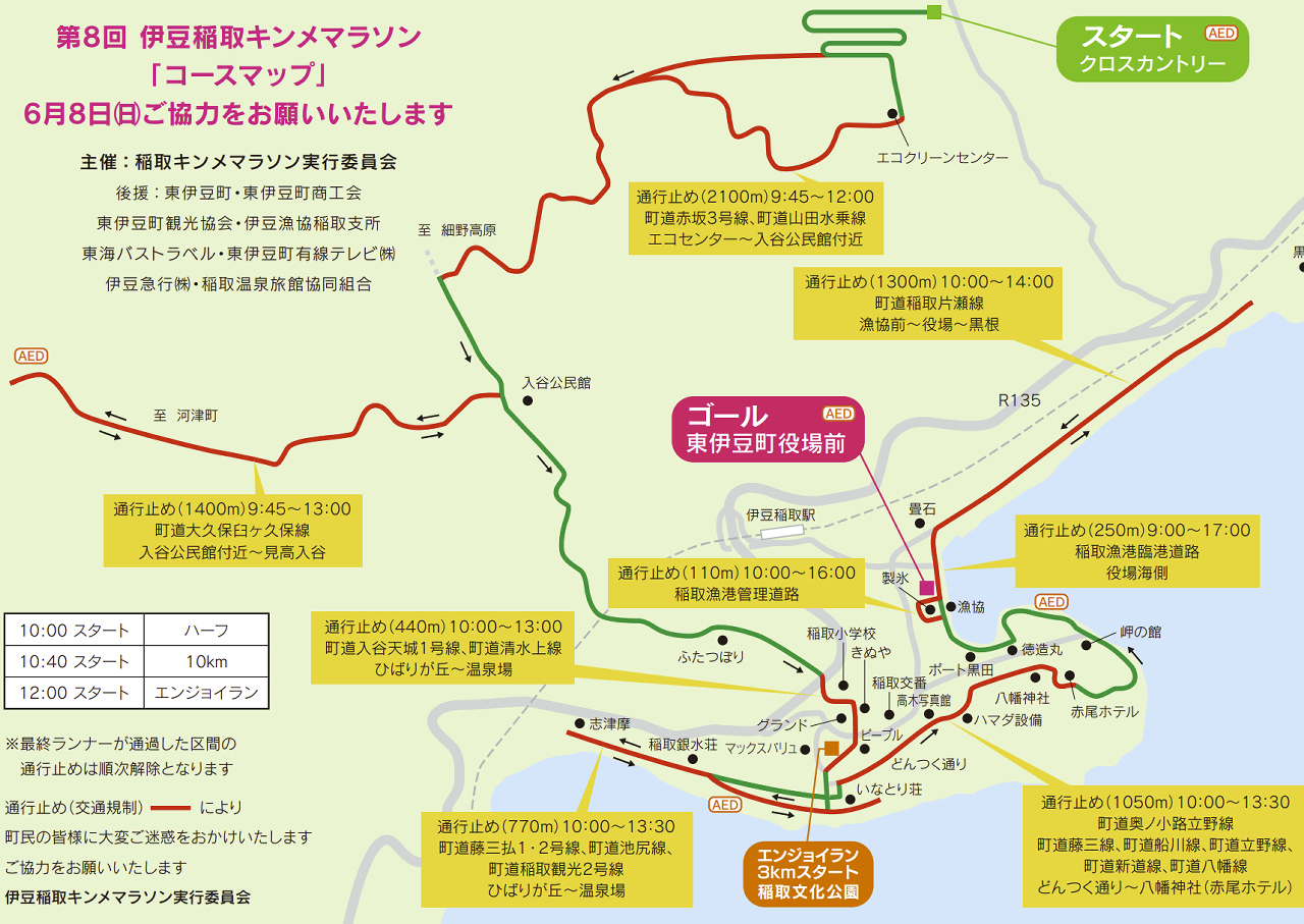 第8回伊豆稲取キンメマラソン2025　交通規制