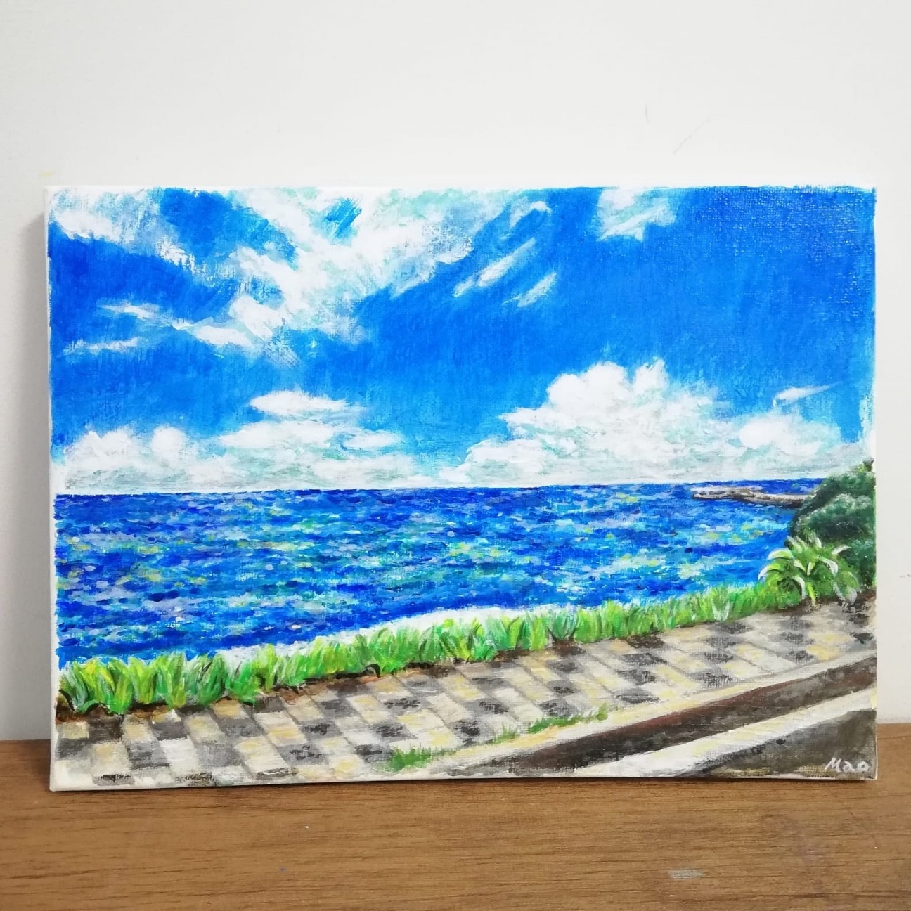 【Sunset】アクリル画 F10 風景画 絵画 海の絵 Sunset】アクリル画 F10 風景画 絵画 海の絵（海 絵画（02）sea