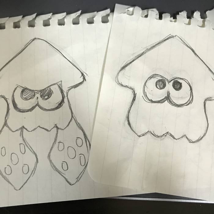 下書き用イカちゃんのイラスト