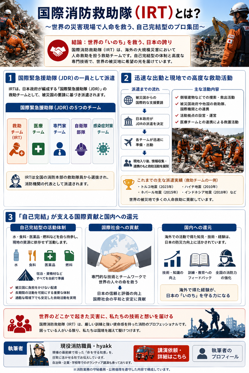 国際消防救助隊(IRT)|世界の災害現場を支える救助部隊の全貌 - 一つ先の標準 〜未来を少しよい方に〜