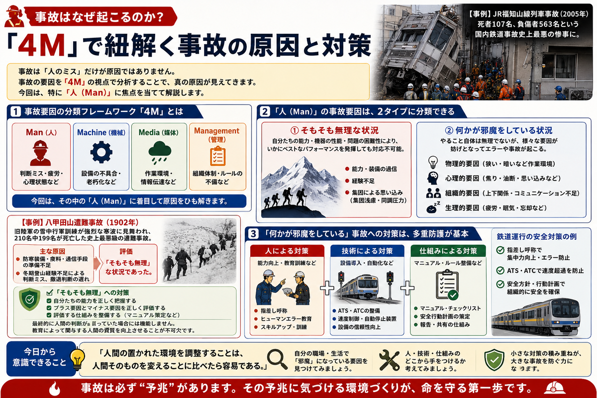 事故はなぜ起こるのか？「4M」で紐解く事故の原因と対策 - 一つ先の標準 〜未来を少しよい方に〜