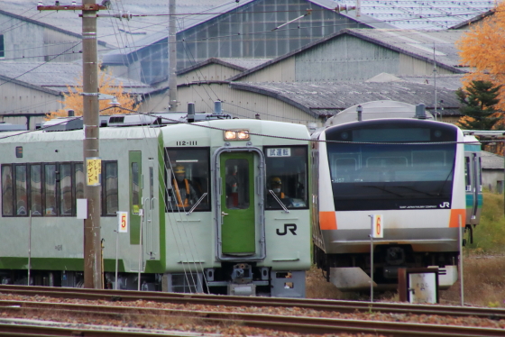 ｷﾊ110系小海車（ｷﾊ111-111+ｷﾊ112-111）構内試運転 - ガタゴト日誌