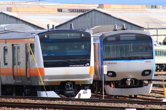 E233系H57編成（付属4両）構内試運転 - ガタゴト日誌