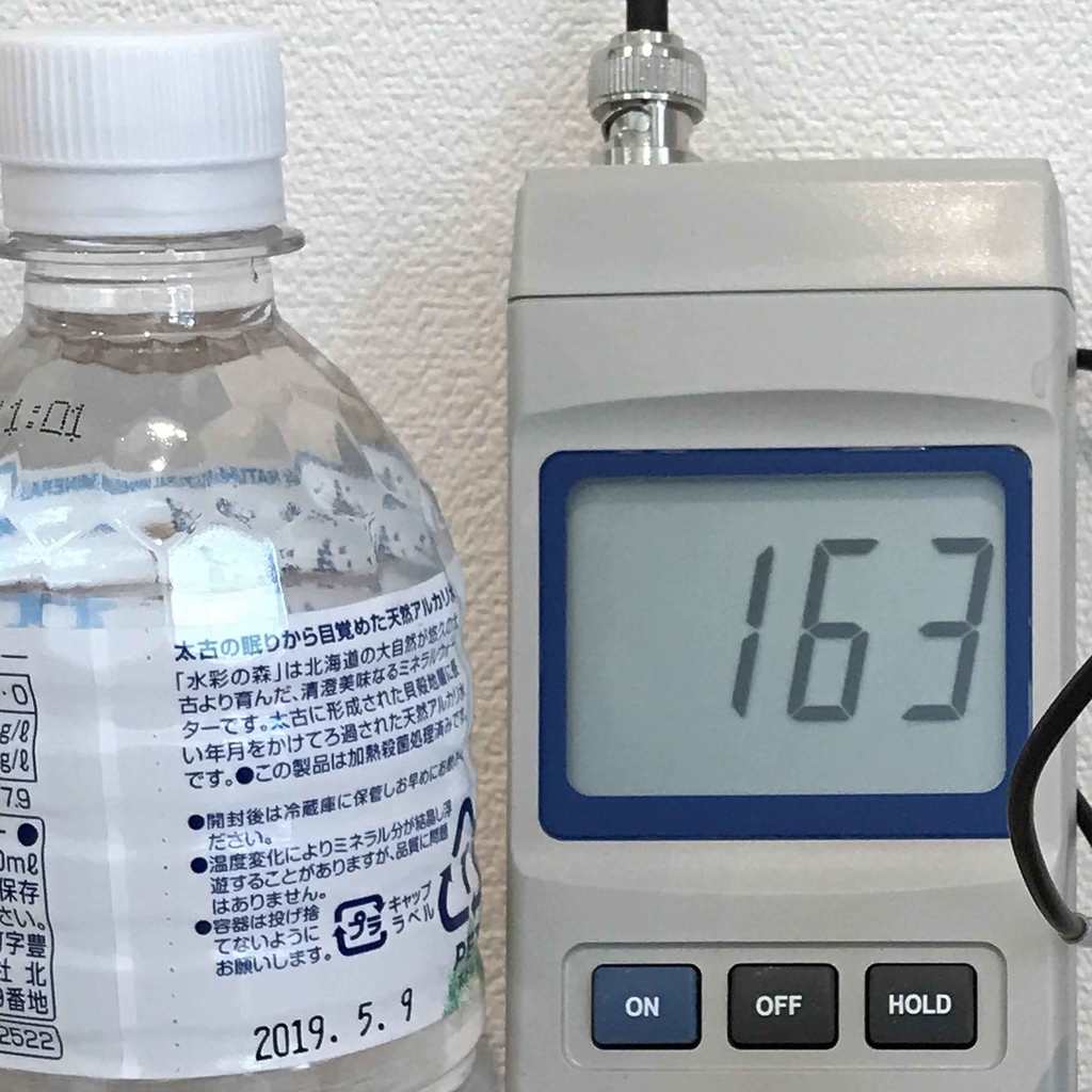 水素酸素吸入後にできる水素水の還元値の変移