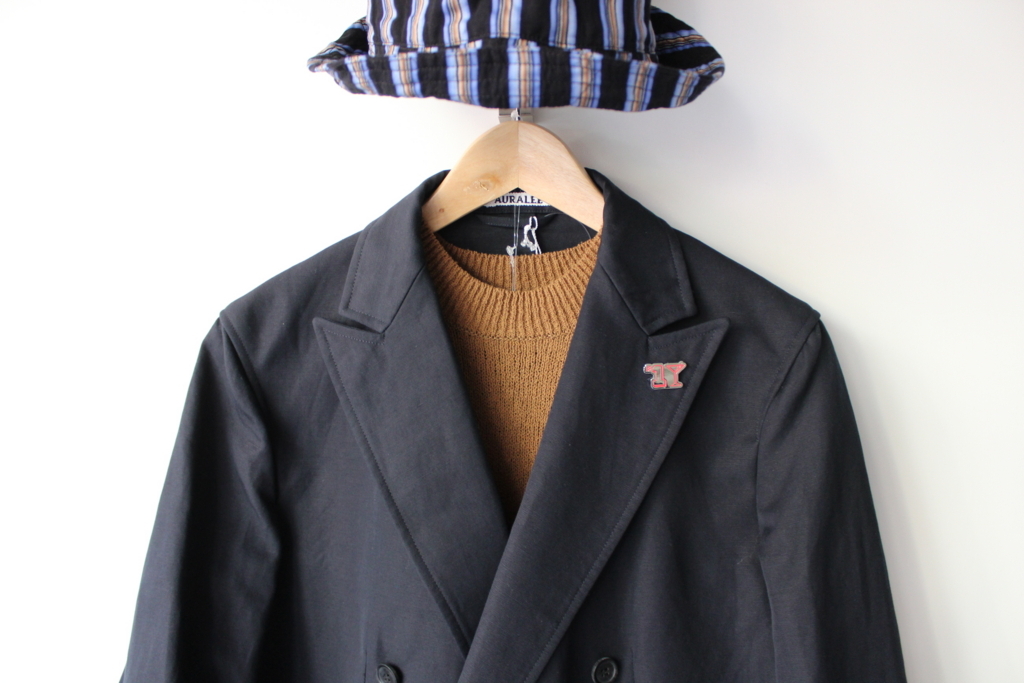 AURALEE】FINX LINEN OX DOUBLE-BREASTED JACKET & SLACKS