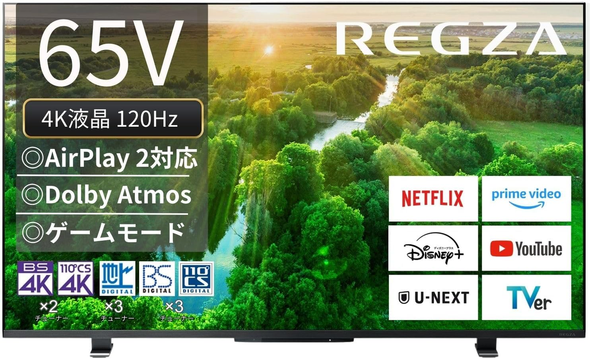【4Kチューナー内蔵／Android TV】2020年製　4K液晶テレビ レグザ 65インチ 4K液晶テレビ 65Z570L 4Kチューナー内蔵 外付けHDD 裏