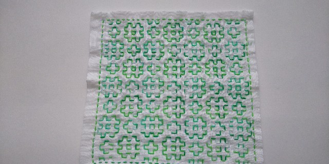 Seria 刺し子用 ミニ花ふきん 井戸枠 忘れた頃に刺し子 Ico Icoブログ