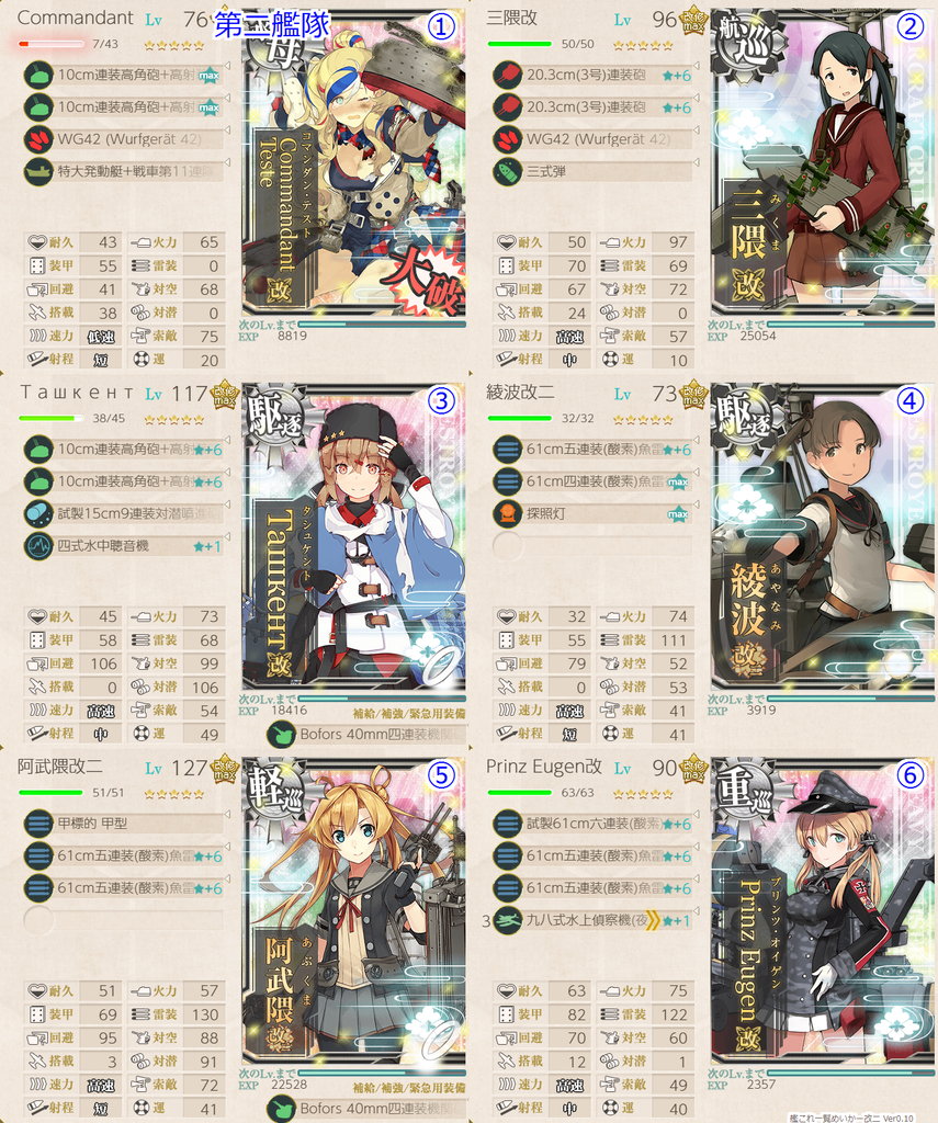 初秋イベE5-2甲 第二艦隊編成