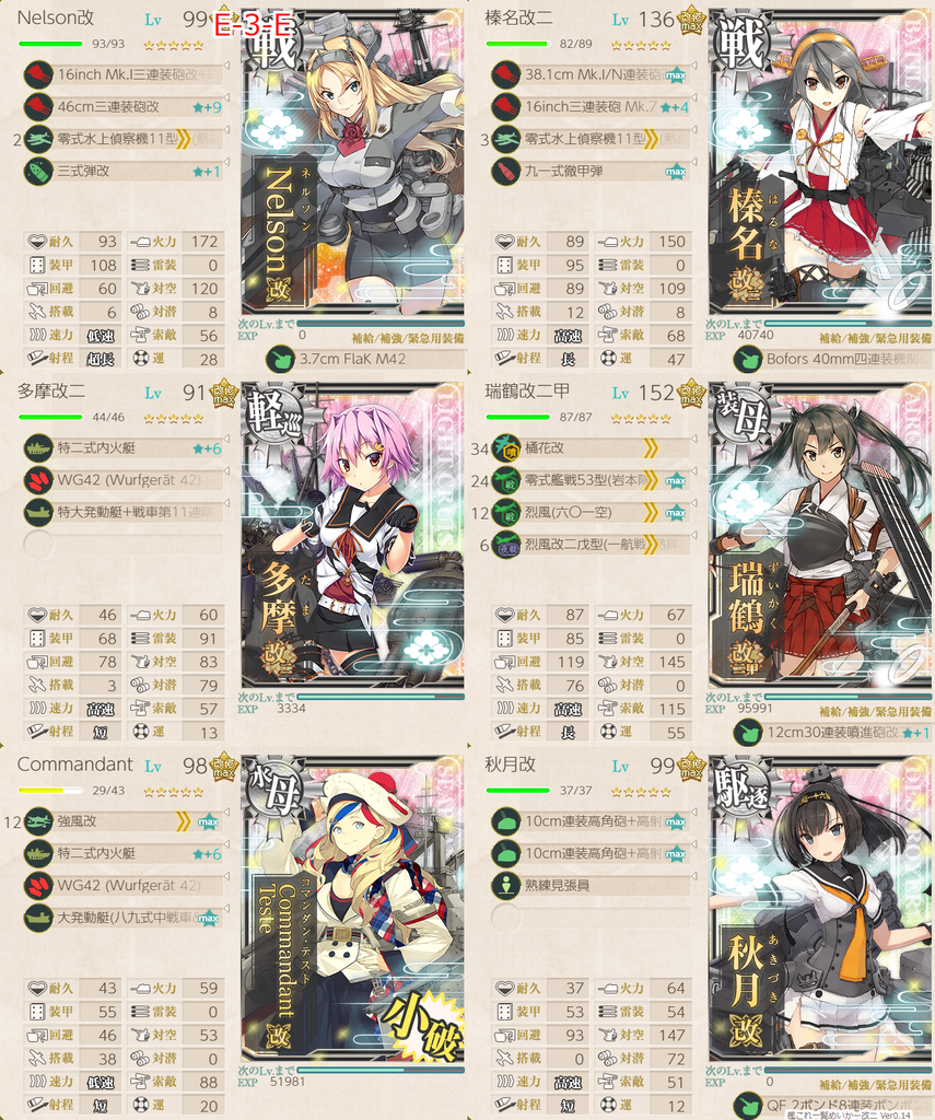 艦これ/19夏イベE-3甲/E地点S勝利/通常艦隊