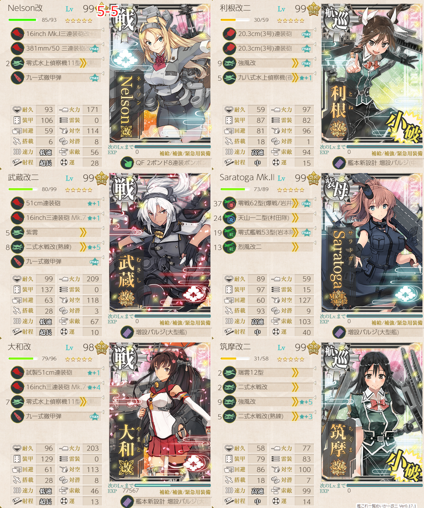 艦これ/節分2020/5-5ゲージ割り艦隊編成