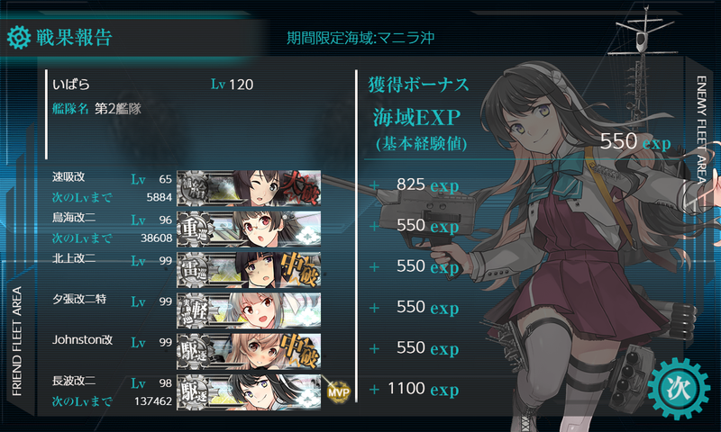 艦これ菱餅イベE1-3甲/最終戦/MVP/長波改二