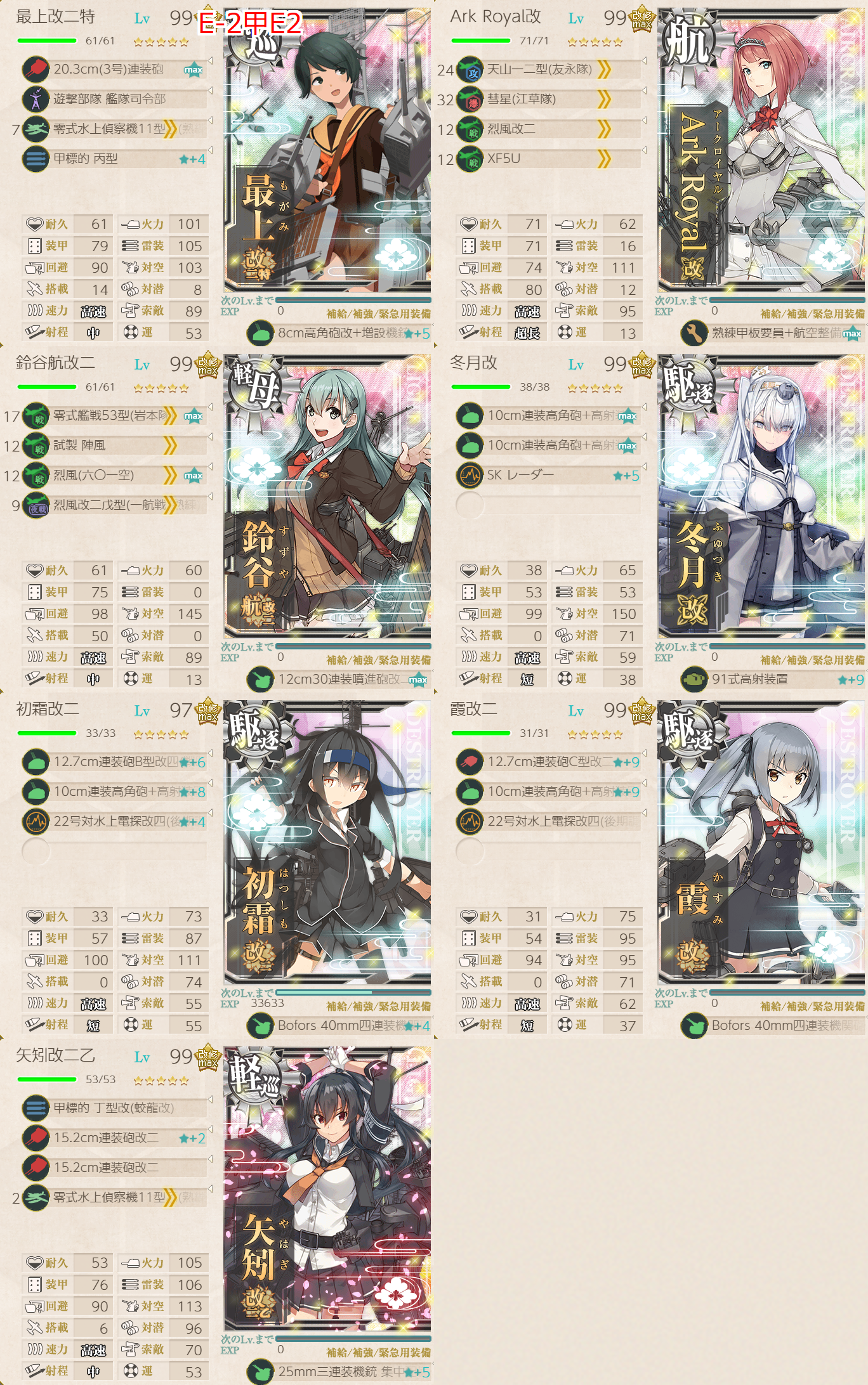 艦これ23春イベ e2-3甲  E2マスS勝利 遊撃部隊編成