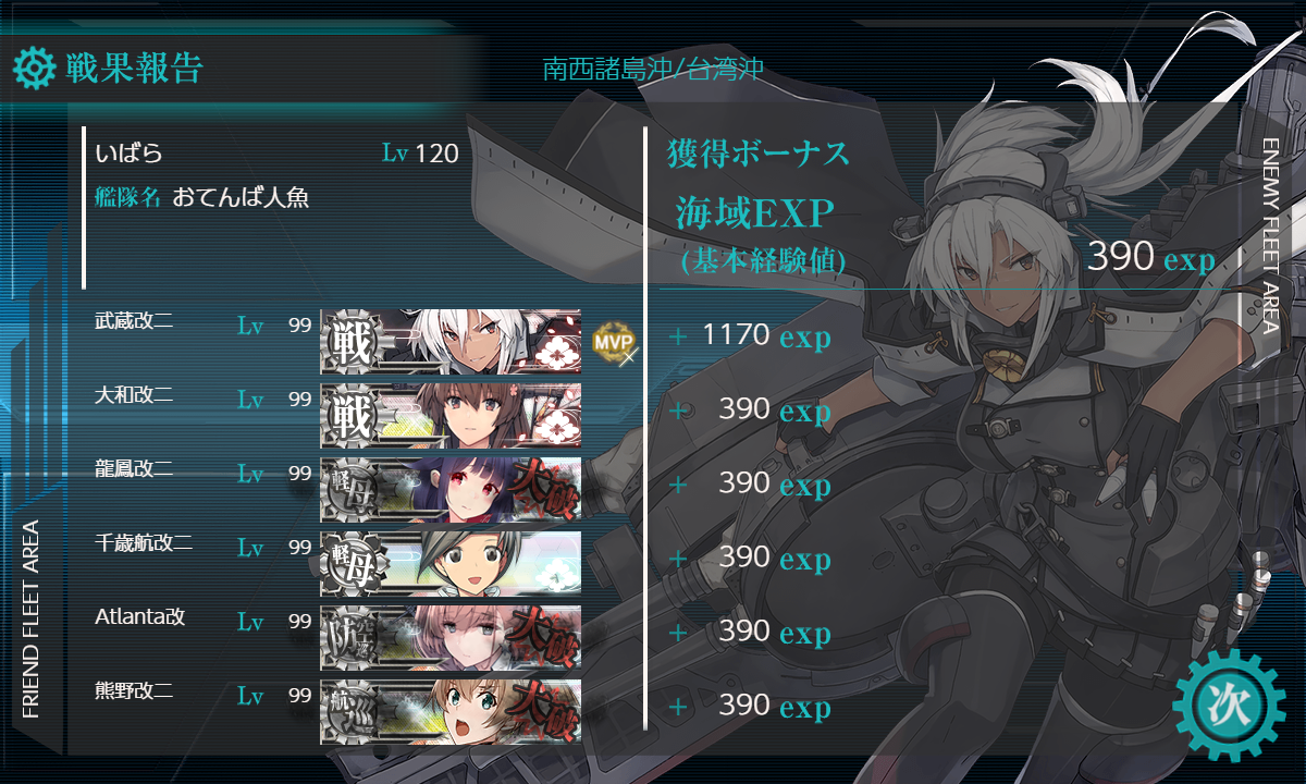 艦これ23春イベ e2-3甲 ボス最終戦 MVP 武蔵