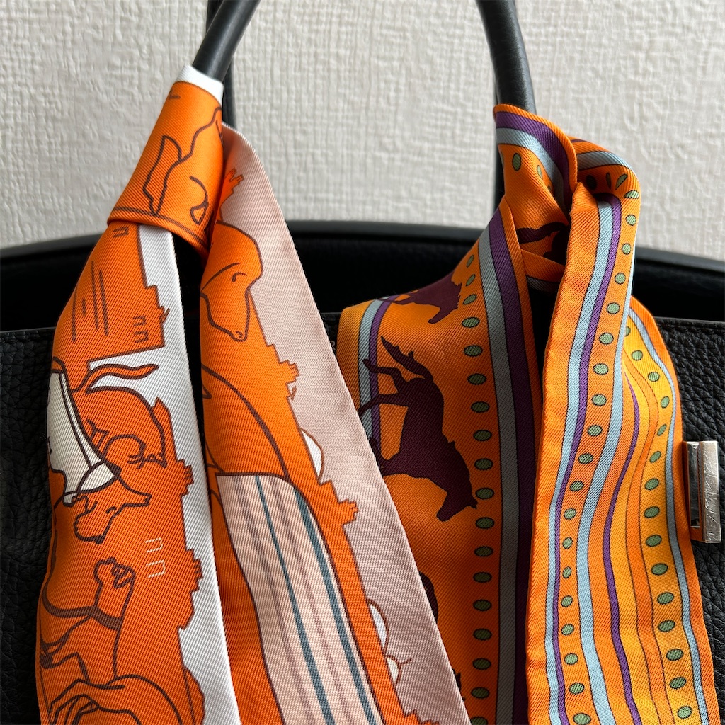 お買得！エルメス☆ツイリー☆新品☆オレンジ