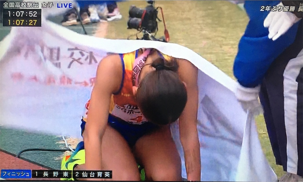 全国高校駅伝をテレビ観戦。女子は長野東が優勝。仙台育英・細川あおい