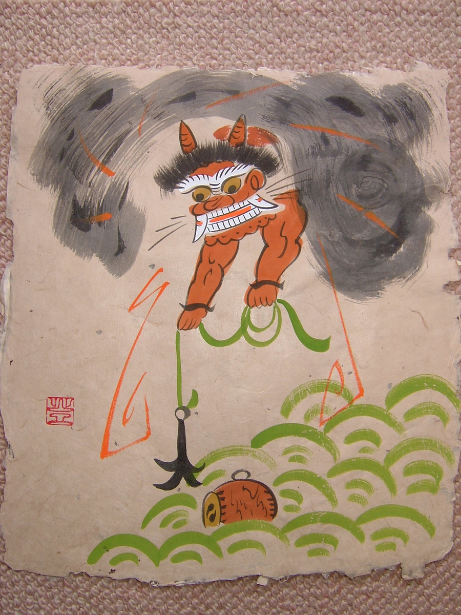 大津絵 鬼の太鼓釣り 一蓮の大津絵ギャラリー