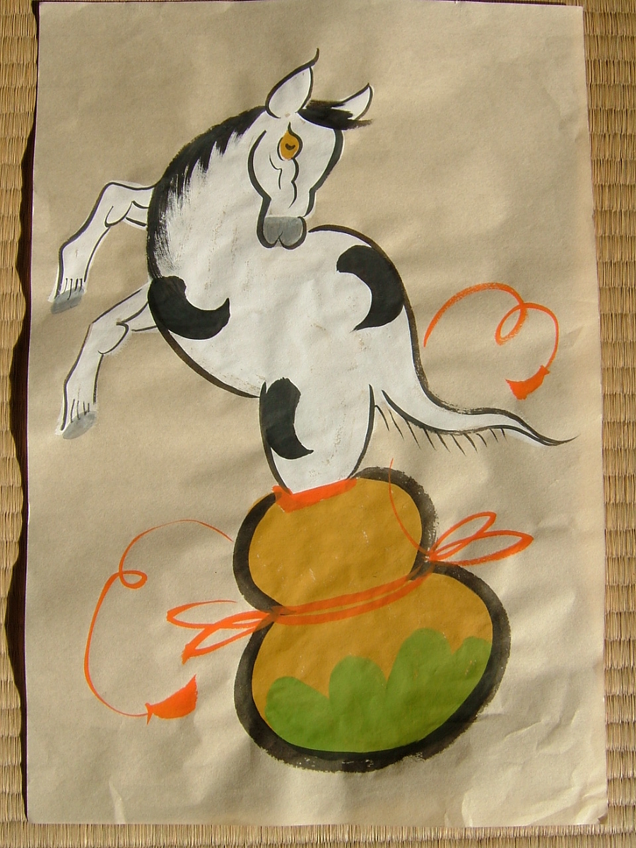 大津絵/瓢箪から駒 - 一蓮の大津絵ギャラリー