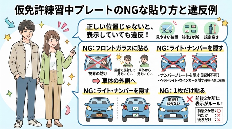 仮免許練習中プレートの貼り方|正しい位置・高さ40cmルールと違反にならない方法 - 知識で満たされたい!