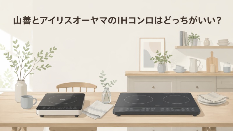 山善とアイリスオーヤマのIHコンロはどっちがいい？性能・価格・安全性