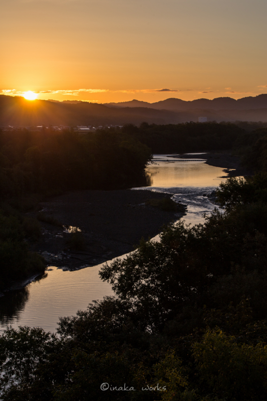 遠別川と朝日 遠別川と朝日