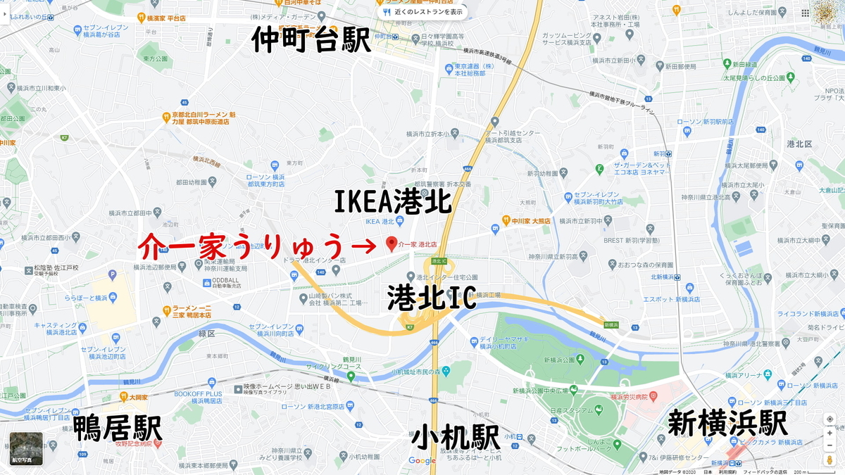 介一家うりゅう　周辺MAP