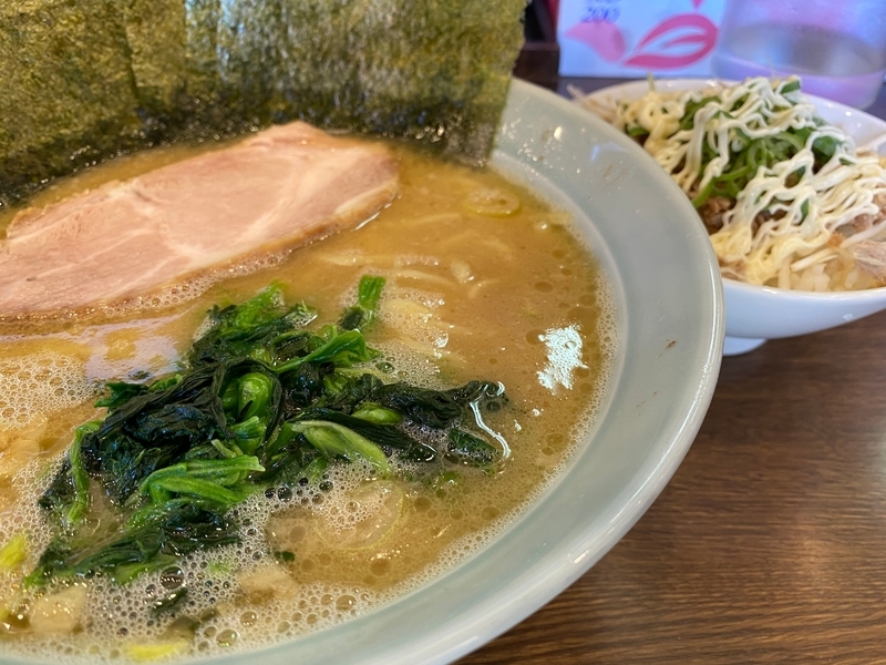 たま家　らーめん+ねぎ飯セット(850円)+のり増し(100円)