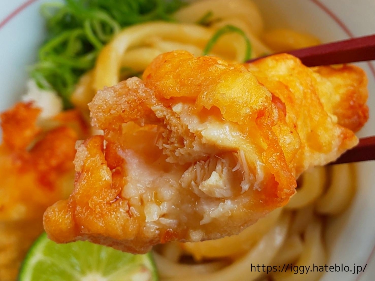 なか卯「とり天のすだちおろしうどん」とり天 LIFE