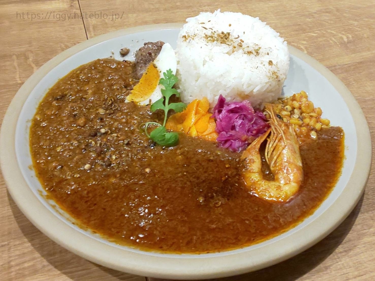 クジャクカリー スパイスカリーダブル キーマカレー、エビカレー 口コミ レビュー