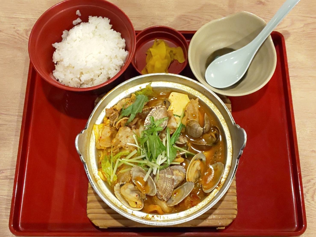ジョイフル あさりたっぷりコク旨バターチゲ定食 カロリー 口コミ レビュー