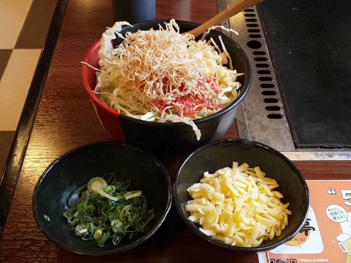 どんどん亭 お好み焼き 食べ放題メニュー チーズもんじゃ 口コミ