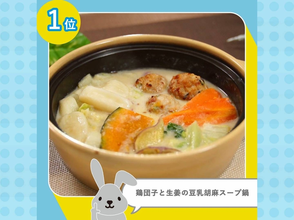 rf1 サラダ 人気ランキング おすすめメニュー 鶏団子と生姜の豆乳胡麻スープ鍋