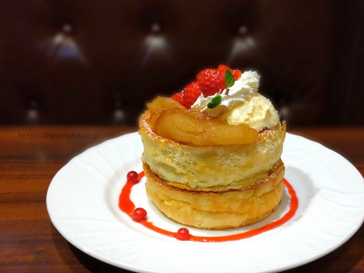 星乃珈琲店 季節限定キャラメルりんごと苺のスフレパンケーキ いつまで 口コミ レビュー
