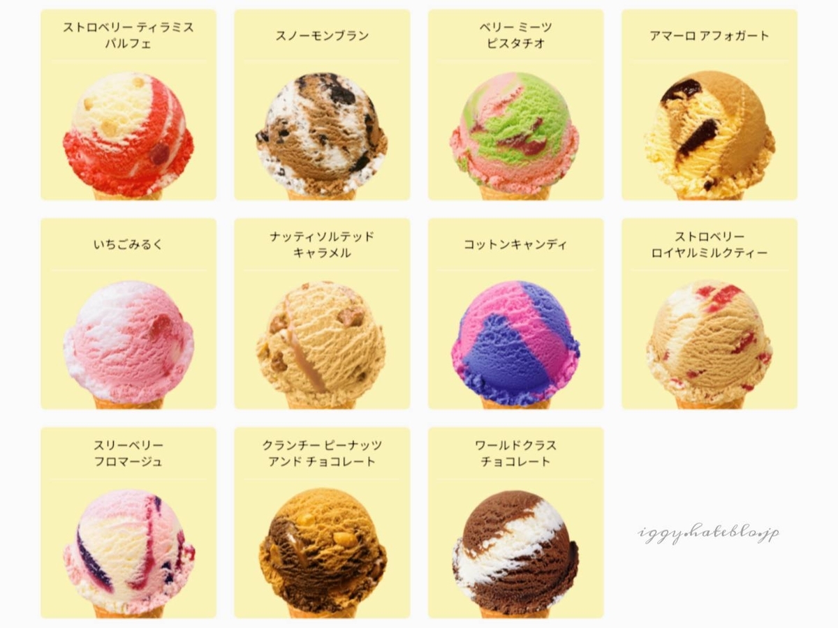サーティワン カロリー一覧 期間限定フレーバー 最新 メニュー