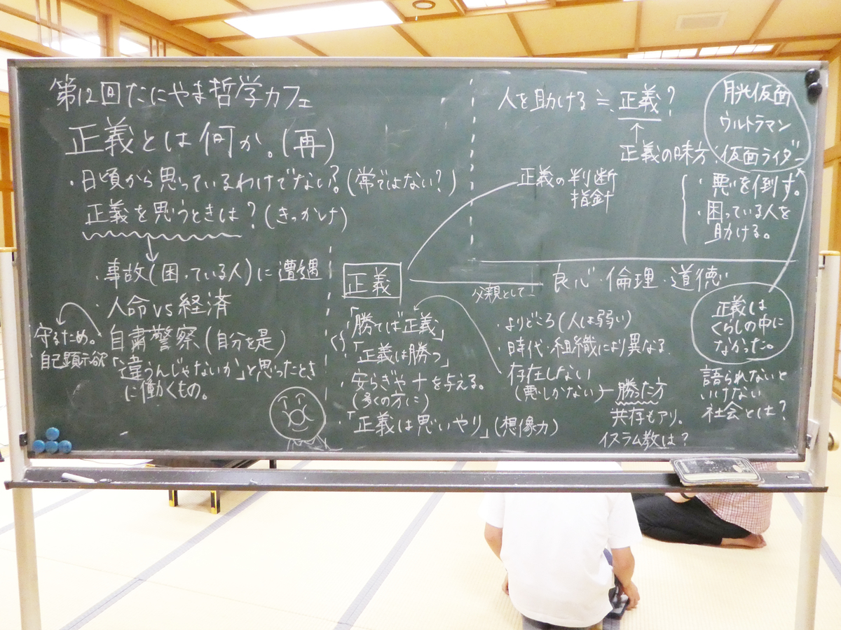 正義とは何か 再 第12回たにやま哲学カフェ 合原ちひろの絵日記 鹿児島市