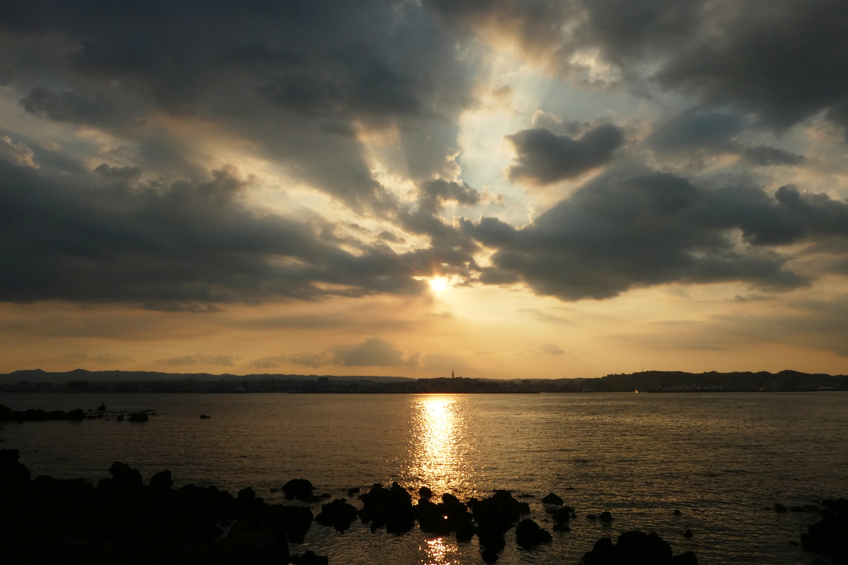 錦江湾　夕日