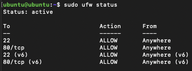 ubuntu画面 ufw