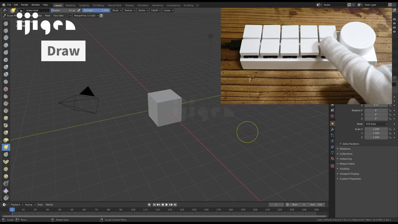 左手用デバイス自作#3】Blender専用フィジカルコントローラー作りに