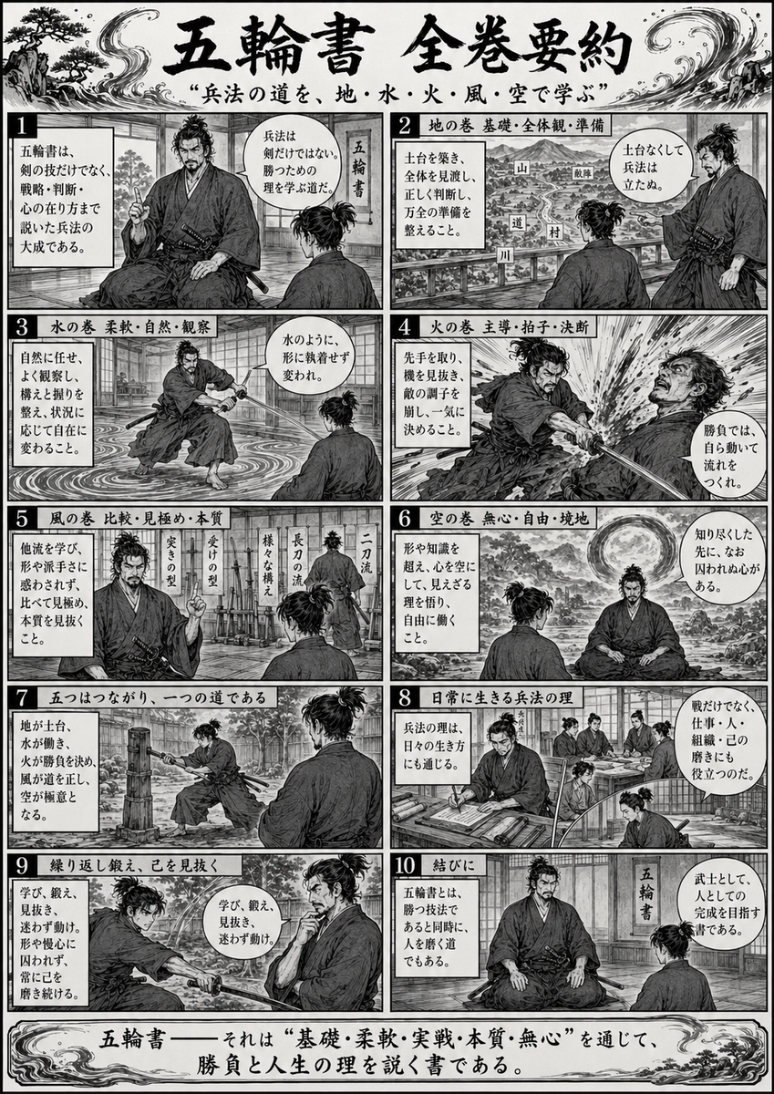 名作「五輪書（ごりんのしょ）」をChatGPT Pro兄貴にまとめてもらった