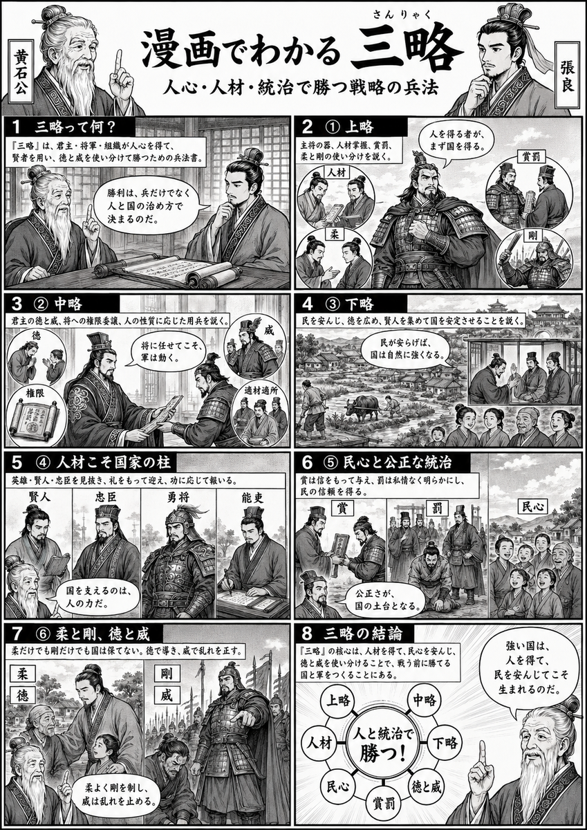 三略」について、ChatGPT Proに漫画にまとめてもらった - ijigen.net