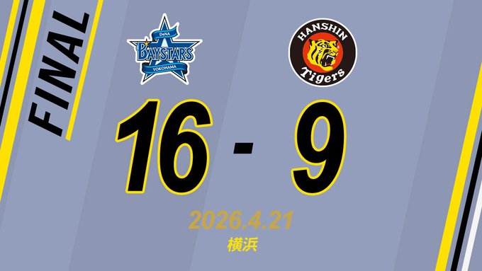 2026年4月21日 DeNA16-9阪神 試合結果