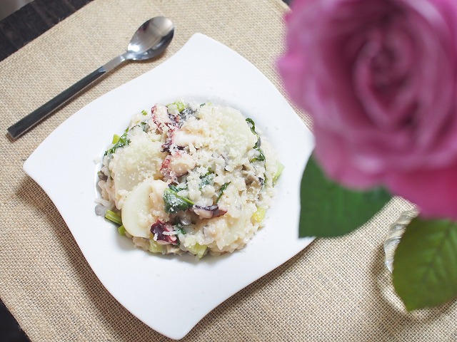 タコとカブのクリームリゾット3