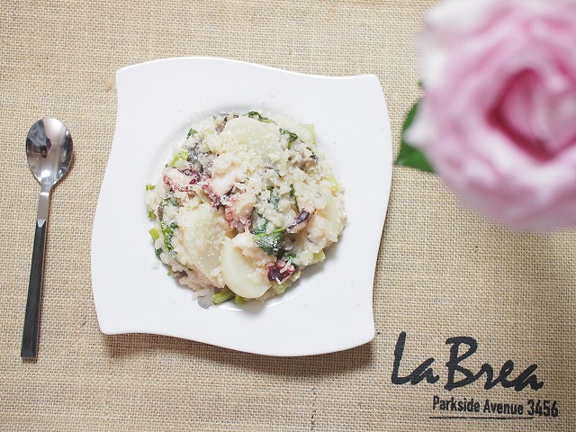 タコとカブのクリームリゾット