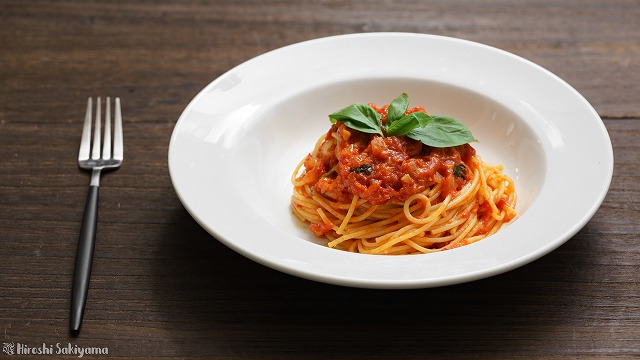 トマトソースパスタ、ポモドーロ3