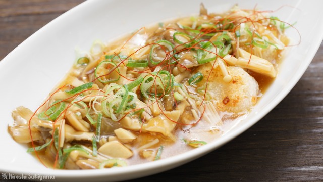 f:id:ikashiya:20181122140428j:plain 中華風キノコあんかけ大根餅