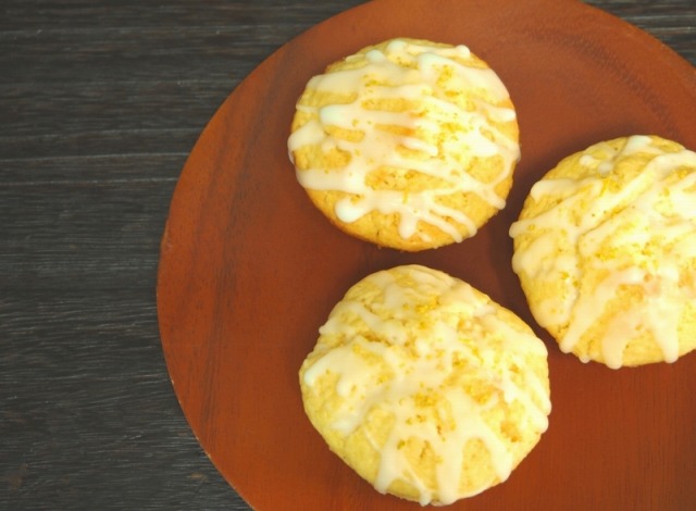 レモンカードを使ったマフィンを上から見た様子