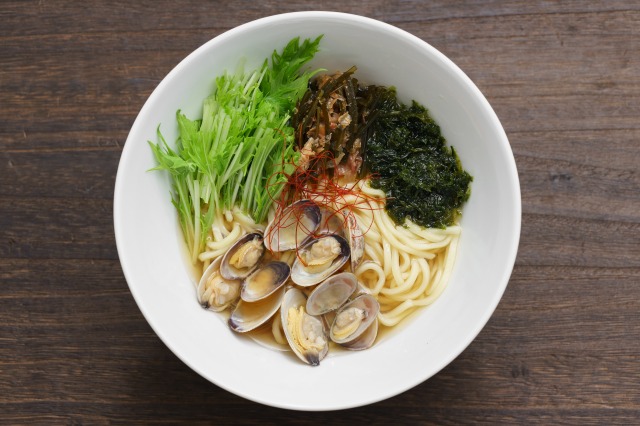 あさり塩ラーメンを上から見た様子