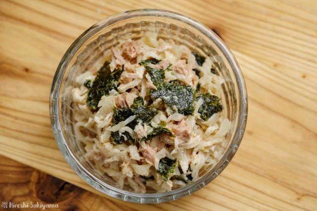 切り干し大根とツナのサラダを上から見た様子