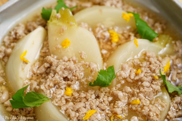 かぶのそぼろあんかけのどアップ